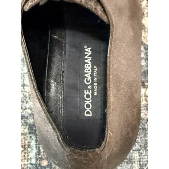 Dolce & Gabbana Brown Leather Suede Derby Formal Shoes SZ 10 Or Euro 43 - Picture 8 of 9